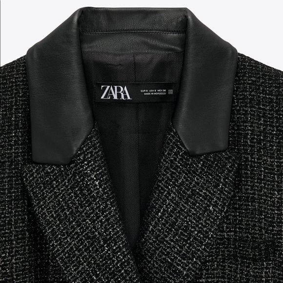 zara combination textured blazer